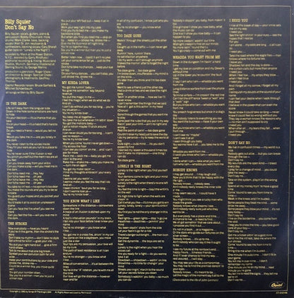 Billy Squier : Don't Say No (LP, Album, Win)