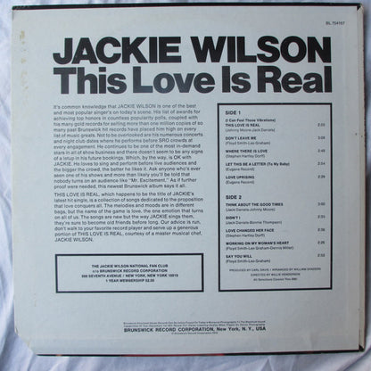 Jackie Wilson : This Love Is Real (LP, Album, Pit)