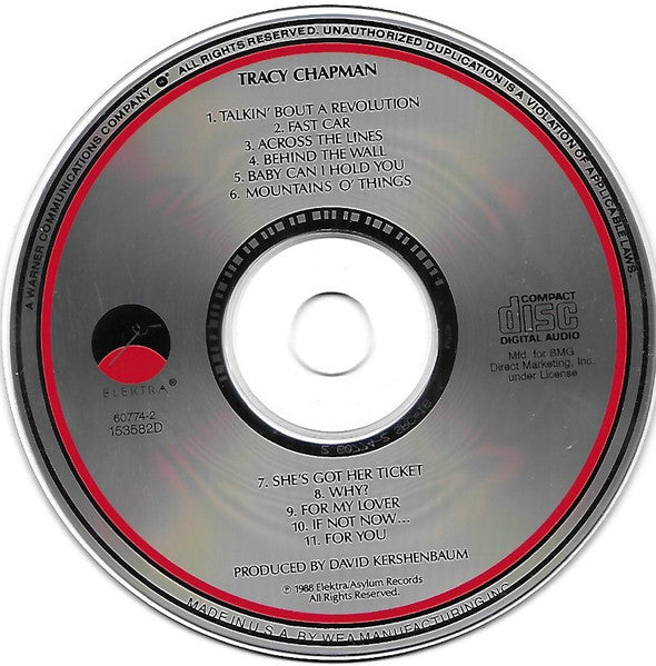 Tracy Chapman : Tracy Chapman (CD, Album, Club, RE, BMG)