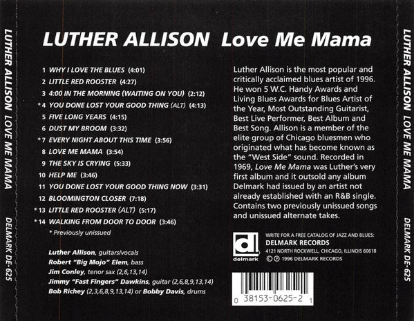 Luther Allison : Love Me Mama (CD, Album, RE)