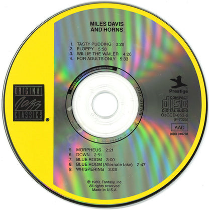 Miles Davis : Miles Davis And Horns (CD, Comp, RE, RP)