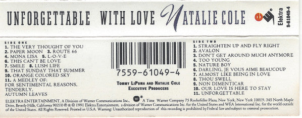 Natalie Cole : Unforgettable With Love (Cass, Album, AR,)