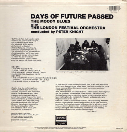 The Moody Blues With The London Festival Orchestra Conducted By Peter Knight (5) : Days Of Future Passed (LP, Album, RE, 53 )