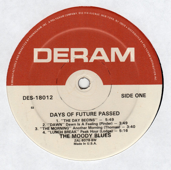 The Moody Blues With The London Festival Orchestra Conducted By Peter Knight (5) : Days Of Future Passed (LP, Album, RE, 53 )