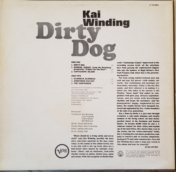 Kai Winding : Dirty Dog (LP, Album, Ind)