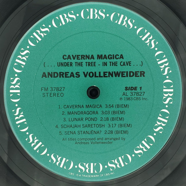 Andreas Vollenweider : Caverna Magica (...Under The Tree - In The Cave...) (LP, Album, Car)