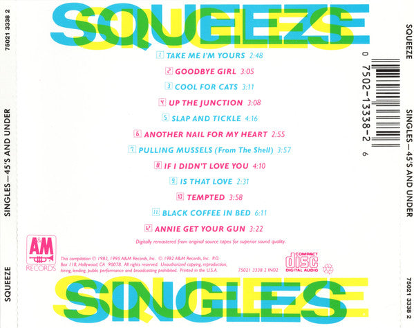 Squeeze (2) : Singles - 45's And Under (CD, Comp, RE, RM)