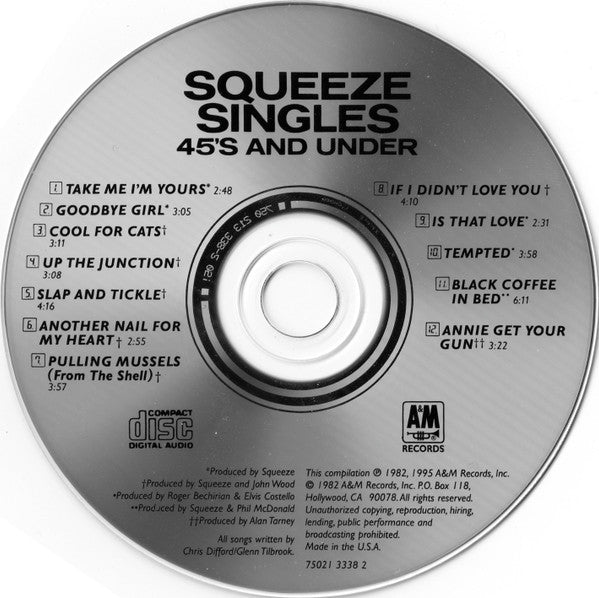 Squeeze (2) : Singles - 45's And Under (CD, Comp, RE, RM)