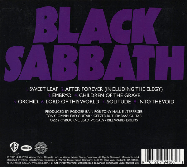 Black Sabbath : Master Of Reality (CD, Album, RE, RM, Dig)