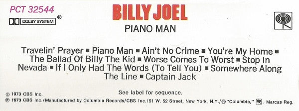 Billy Joel : Piano Man (Cass, Album, RE)