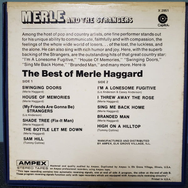 Merle Haggard : The Best Of Merle Haggard (Reel, 4tr Stereo, 7" Reel, Comp)