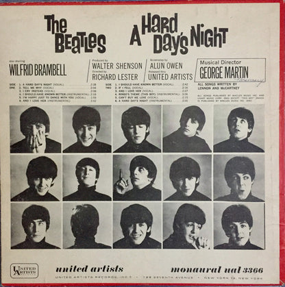 The Beatles : A Hard Day's Night (Original Motion Picture Soundtrack) (LP, Album, Mono)