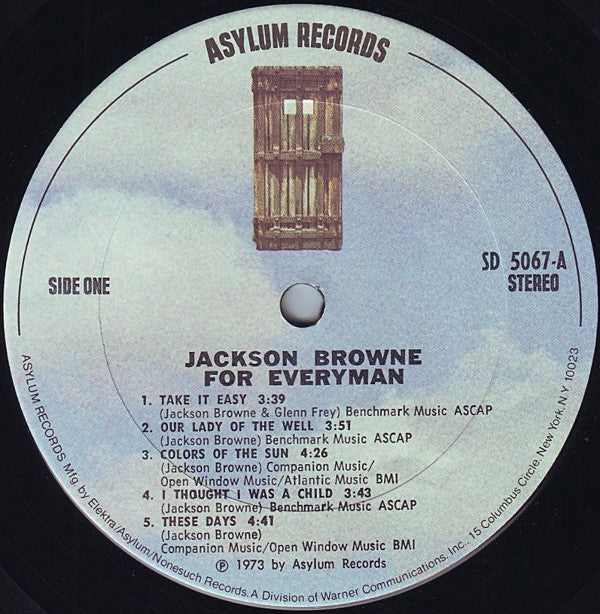 Jackson Browne : For Everyman (LP, Album, San)
