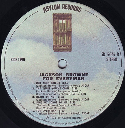 Jackson Browne : For Everyman (LP, Album, San)
