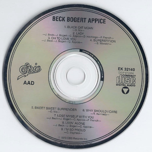 Beck Bogert Appice* : Beck Bogert Appice (CD, Album, RE)