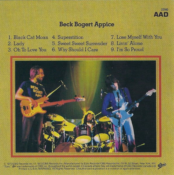 Beck Bogert Appice* : Beck Bogert Appice (CD, Album, RE)