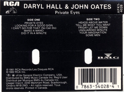 Daryl Hall & John Oates : Private Eyes (Cass, Album, RE, Bla)