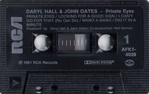 Daryl Hall & John Oates : Private Eyes (Cass, Album, RE, Bla)