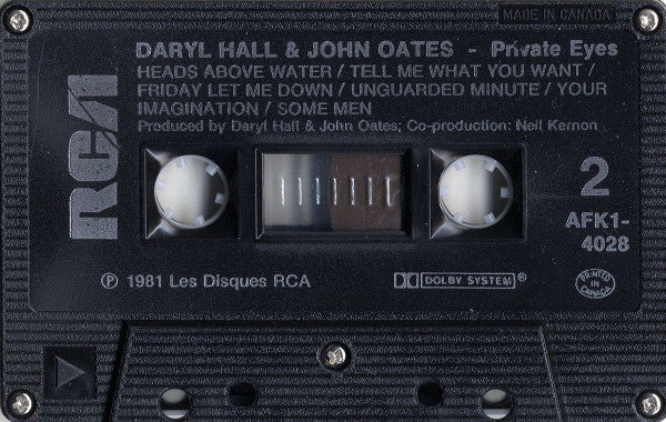 Daryl Hall & John Oates : Private Eyes (Cass, Album, RE, Bla)