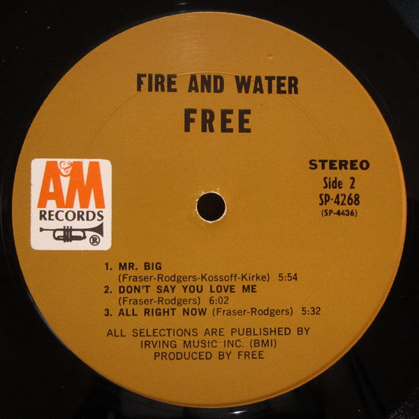 Free : Fire And Water (LP, Album, Pit)