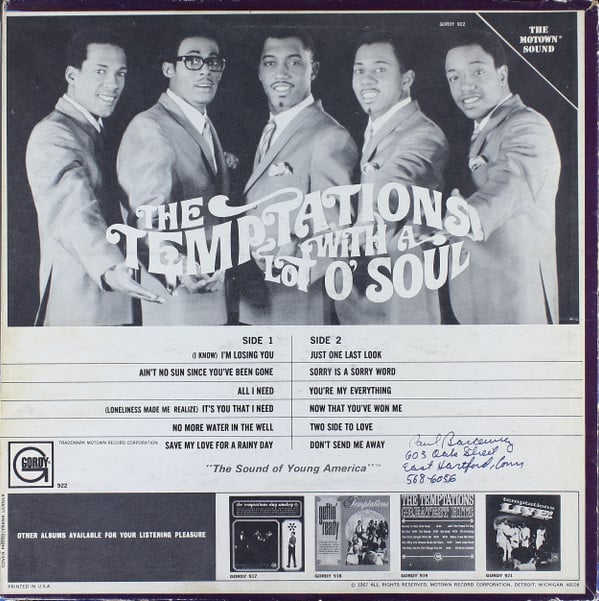 The Temptations : With A Lot O' Soul (LP, Album, RP, Roc)