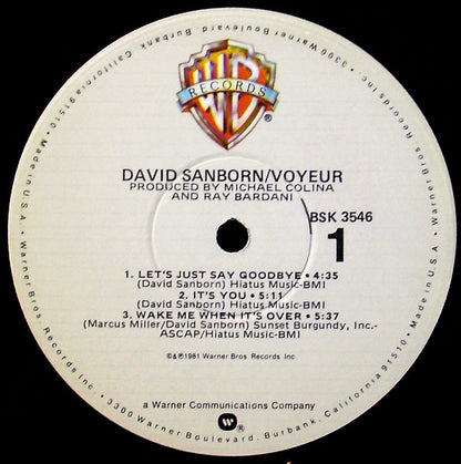 David Sanborn : Voyeur (LP, Album)