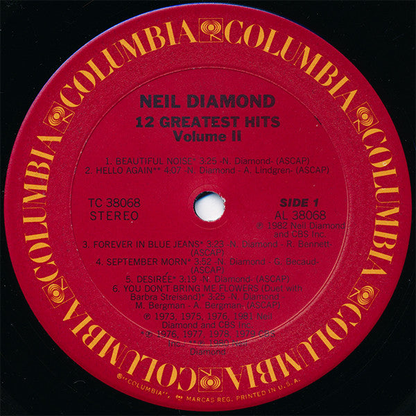 Neil Diamond : 12 Greatest Hits, Vol. II (LP, Comp, Pit)