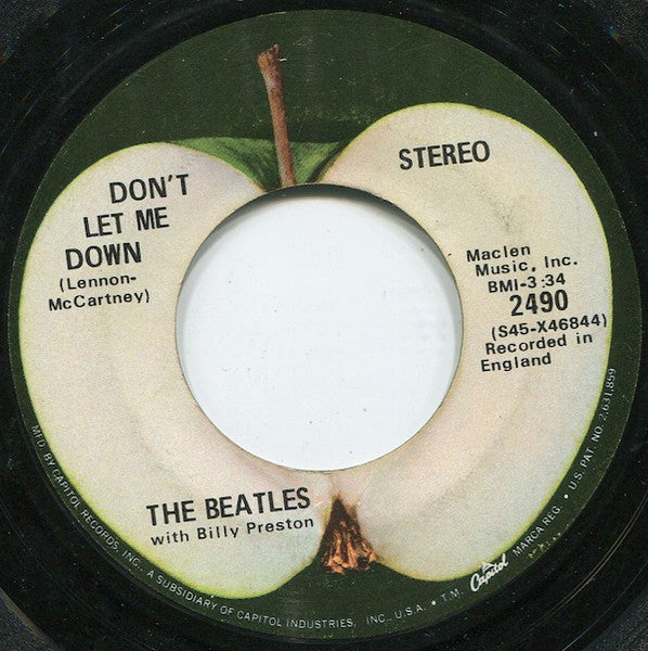 The Beatles With Billy Preston : Get Back / Don't Let Me Down (7", Single, Scr)