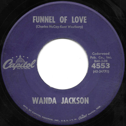 Wanda Jackson : Right Or Wrong  / Funnel Of Love (7", Single, Scr)