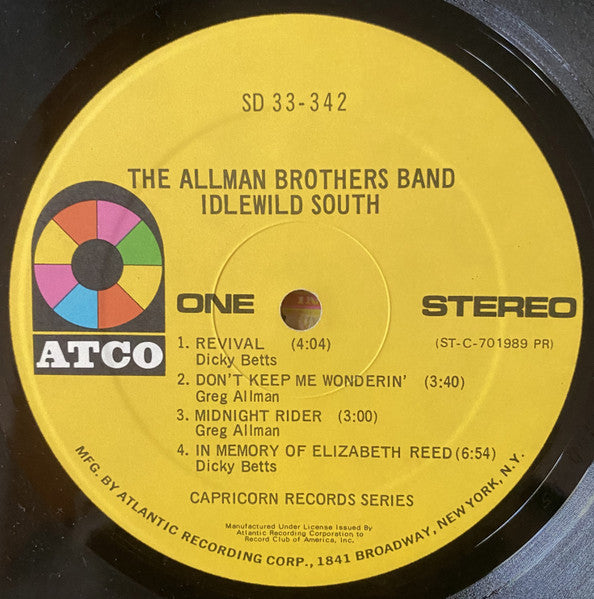The Allman Brothers Band : Idlewild South (LP, Club, Pre)