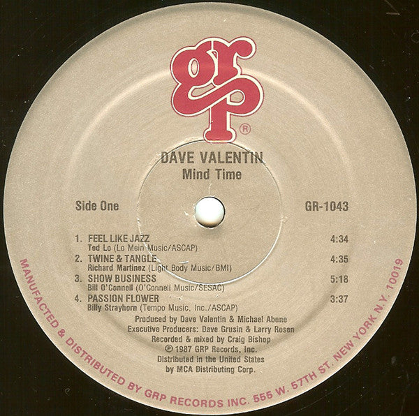 Dave Valentin : Mind Time (LP, Album)