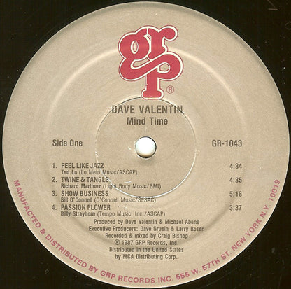 Dave Valentin : Mind Time (LP, Album)