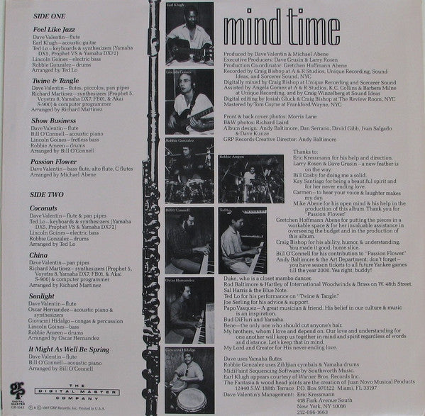 Dave Valentin : Mind Time (LP, Album)