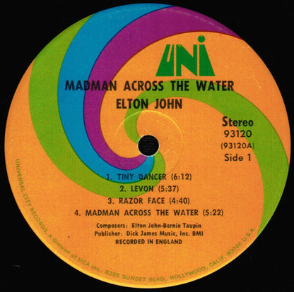 Elton John : Madman Across The Water (LP, Album, Glo)