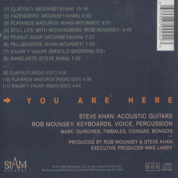 Steve Khan ᛫ Rob Mounsey : You Are Here (CD, Album)
