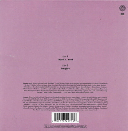 Ariana Grande : Thank U, Next (7", Single, Ltd)