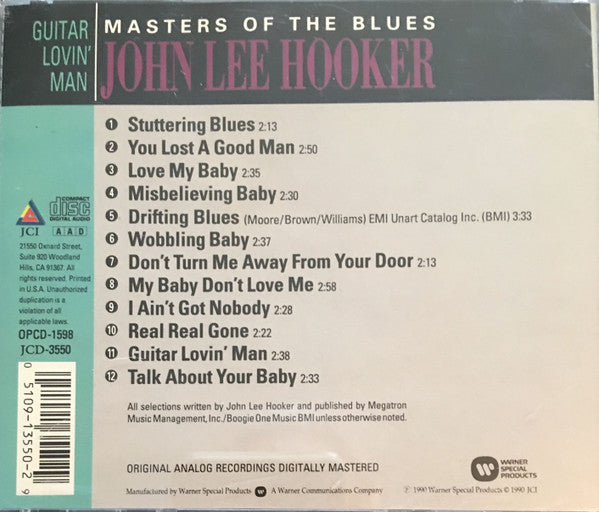 John Lee Hooker : Guitar Lovin' Man (CD, Album, Mono, RM)