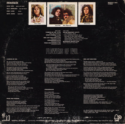 Mountain : Flowers Of Evil (LP, Album, BW )