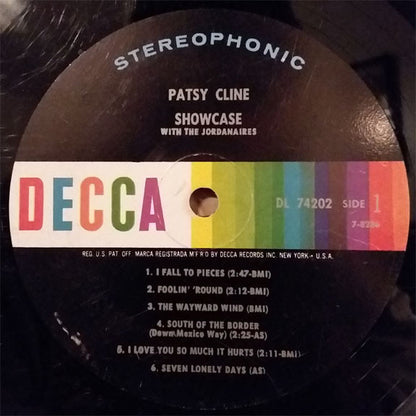 Patsy Cline With The Jordanaires : Showcase With The Jordanaires (LP, Album, RE, Glo)