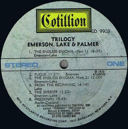 Emerson, Lake & Palmer : Trilogy (LP, Album, BW )