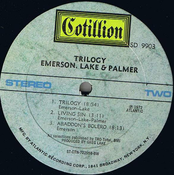 Emerson, Lake & Palmer : Trilogy (LP, Album, BW )