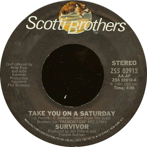 Survivor : Eye Of The Tiger (7", Single, Styrene, Pit)