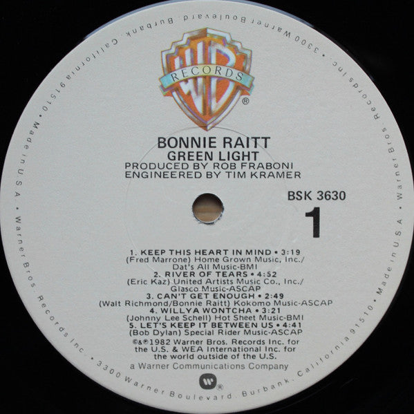 Bonnie Raitt : Green Light (LP, Album, Win)