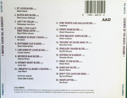 Various : Legends Of The Blues: Volume One (CD, Comp)