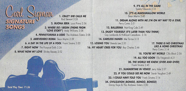Various : Carl Sigman Signature Songs (CD, Comp)
