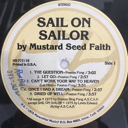 Mustard Seed Faith : Sail On Sailor (LP, Album)