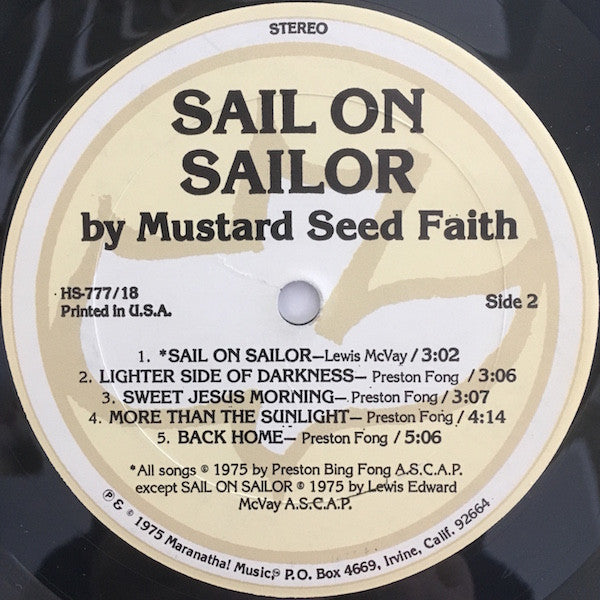 Mustard Seed Faith : Sail On Sailor (LP, Album)