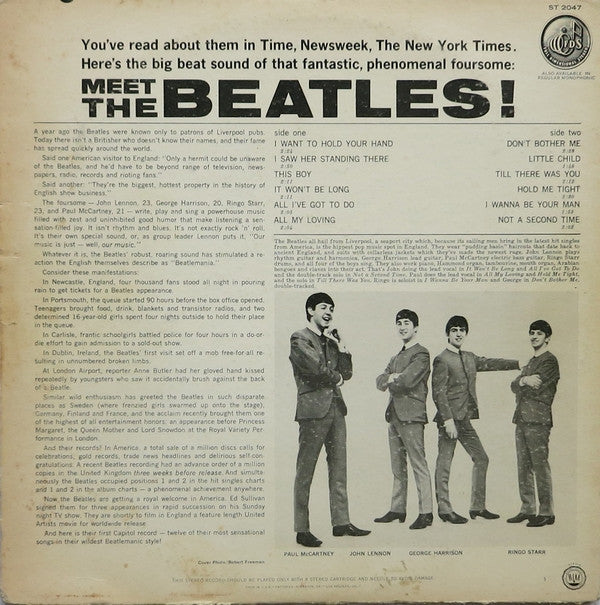 The Beatles : Meet The Beatles! (LP, Album, Scr)
