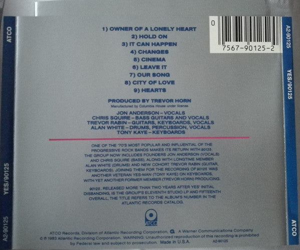 Yes : 90125 (CD, Album, RE)