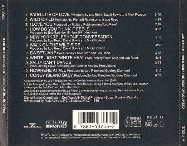 Lou Reed : Walk On The Wild Side - The Best Of Lou Reed (CD, Comp, RE, RM, Hun)